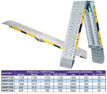 Carica l'immagine nel visualizzatore di Gallery, H060P - Coppia di Rampe Pieghevoli in Alluminio con Superficie Antiscivolo