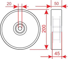 Carica l'immagine nel visualizzatore di Gallery, R200x50S/N - Ruote direttrici in nylon per transpallet