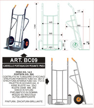 Carica l'immagine nel visualizzatore di Gallery, BC009 - Carrello Portasacchi Pesante Pneu