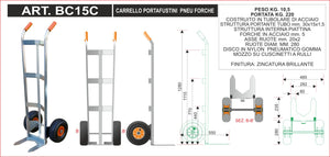 BC015C - Carrello Portafustini Con Forche
