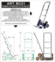 Carica l'immagine nel visualizzatore di Gallery, BC021 - Carrello Portacolli a Sei Ruote per Scale