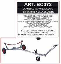 Carica l'immagine nel visualizzatore di Gallery, BC372 - Carrello Alagggio per Barche a Vela