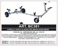 Carica l'immagine nel visualizzatore di Gallery, BC381 - Carrello Alagggio per Imbarcazioni Medie