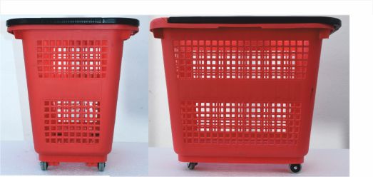 BC078+-1 Cestino Spesa Trolley in Plastica 52 LT. ROSSO