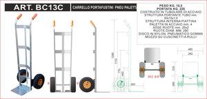 BC013C - Carrello Portafustini Con Paletta