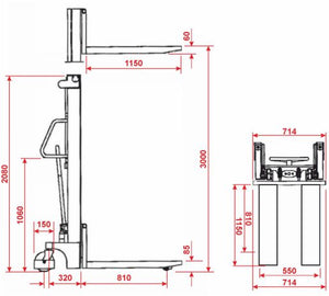 BC230.300 Carrello Elevatore Manuale con Pompa Idraulica