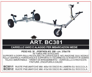 BC381 - Carrello Alagggio per Imbarcazioni Medie