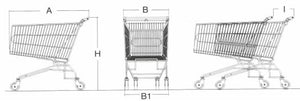 BC076+ - Carrello Self-service per Supermercato 210 litri